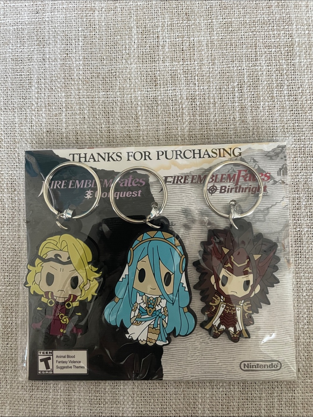 Nintendo Fire Emblem Chibi Keychain Set - Blue, Blonde & Brown - Picture 1 of 2